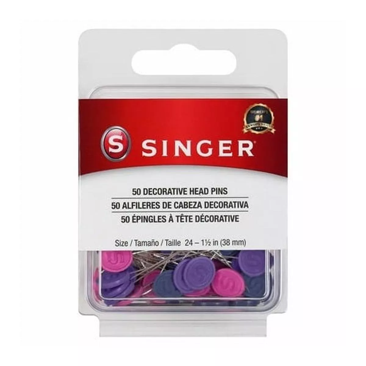 50-Count Decorative Head Straight Pins S-00109
