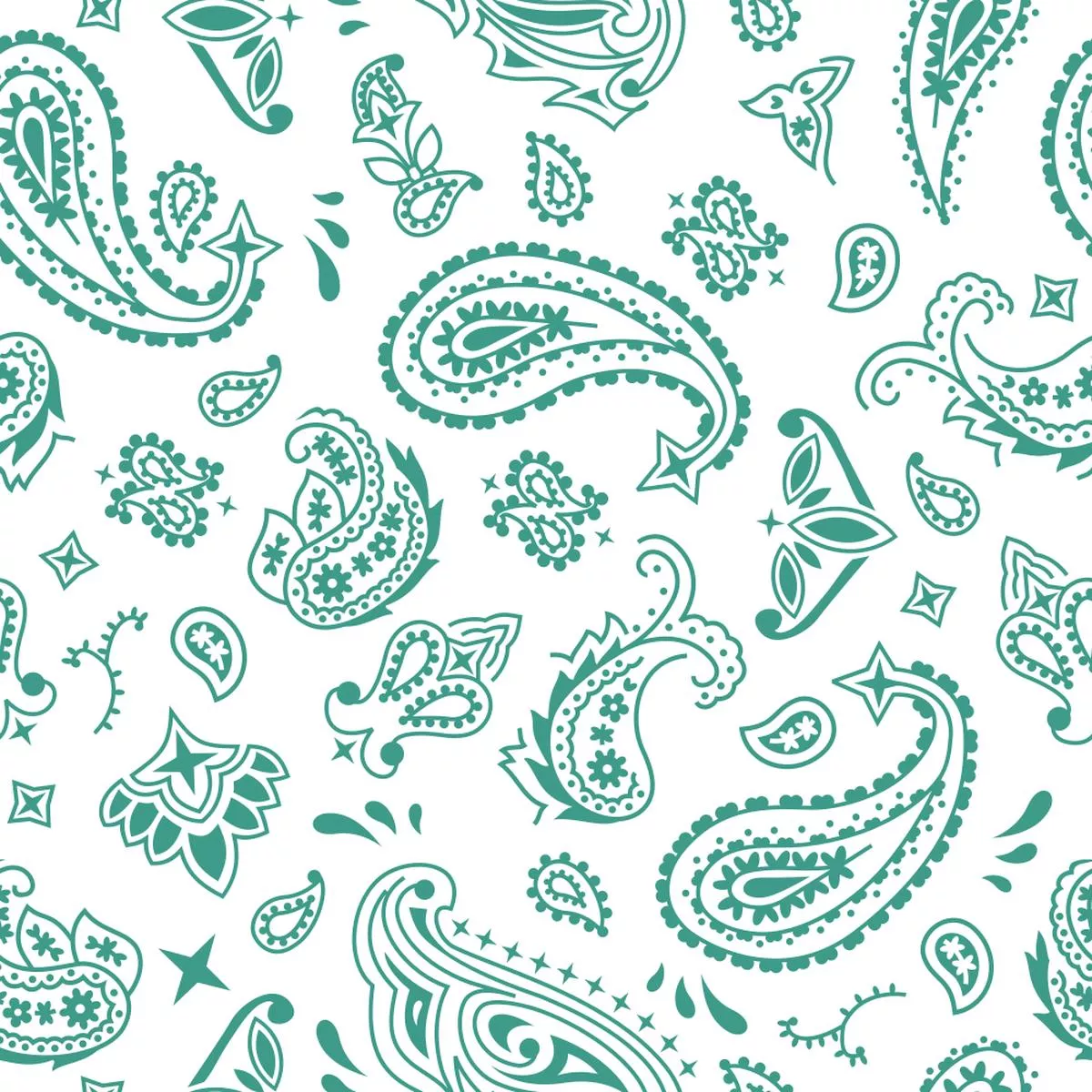 Bandana Fabric – Atoll on White