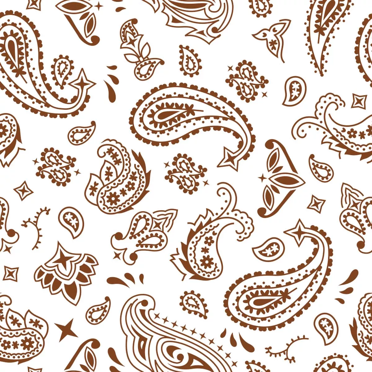 Bandana Fabric – Russet on White
