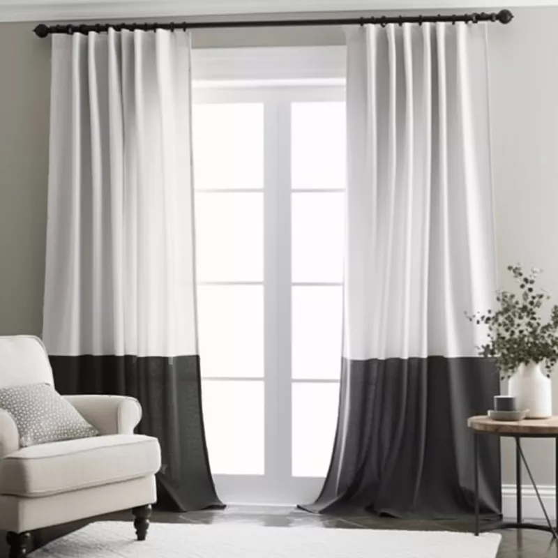 black-white-s-fold-linen-curtain-panel-custom-width-length Black and White S-Fold Linen Curtain Panel – Custom Width and Length