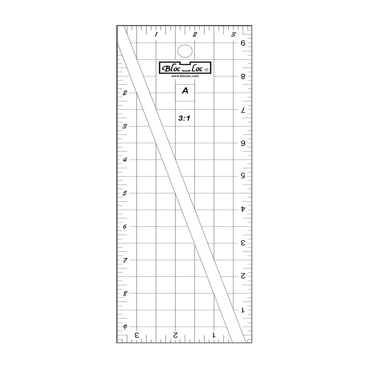 bloc-loc-half-rectangle-triangle-3-1-large-ruler-set-bllhrt-3-1lg Bloc Loc Half Rectangle Triangle 3:1 Large Ruler Set BLLHRT-3:1LG