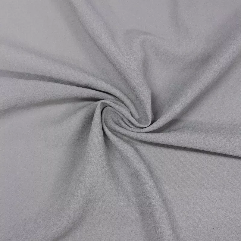 Boukas Grey Fluid Polyester Stretch Fabric