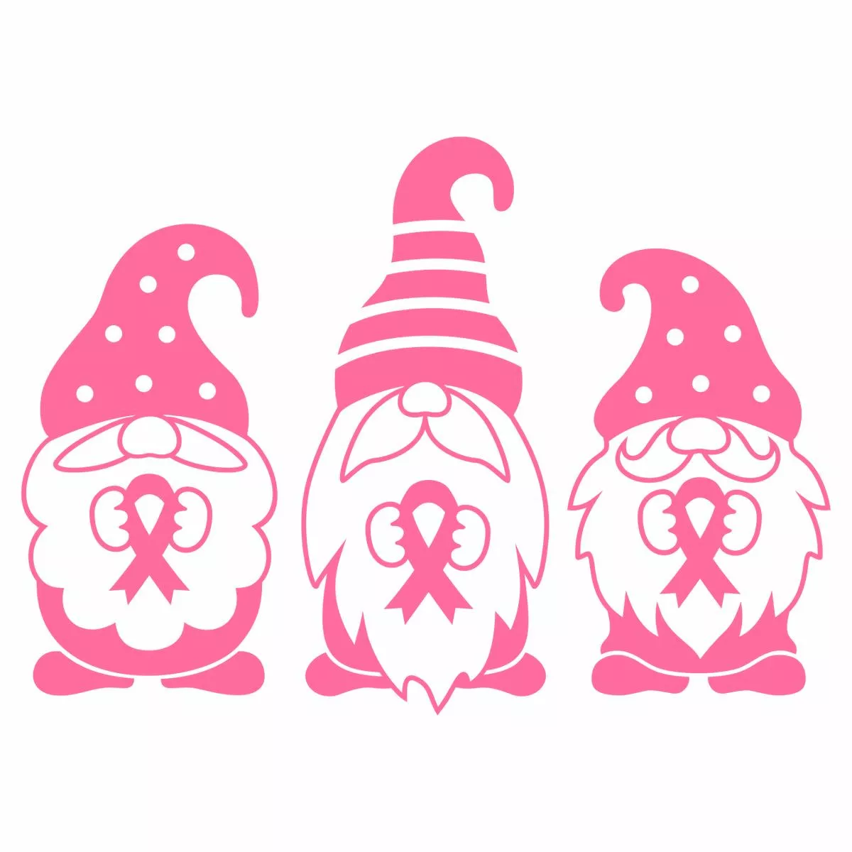 Breast Cancer Hope Gnomes Fabric Panel