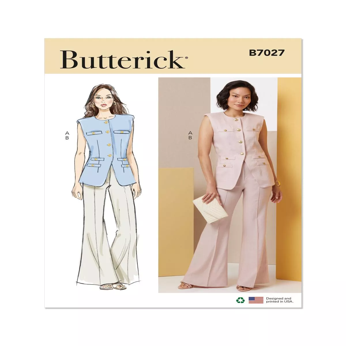 butterick-pattern-b7027-misses-vest-pants Butterick Pattern B7027 Misses’ Vest and Pants