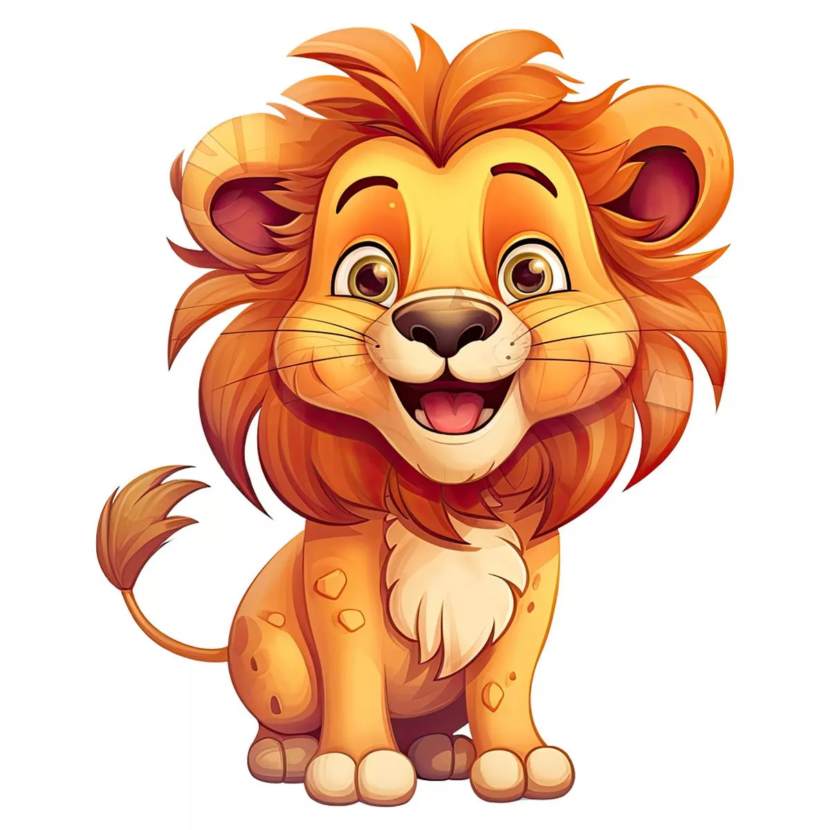 cartoon-smiling-lion-fabric-panel Cartoon Smiling Lion Fabric Panel