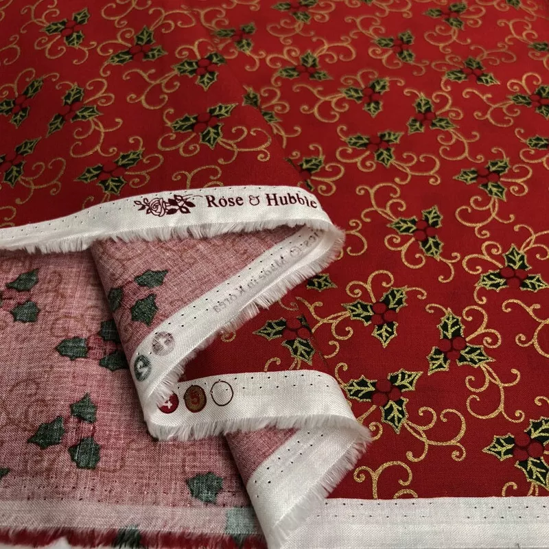 christmas-cotton-berries-holly-red Christmas Cotton – Berries & Holly – Red