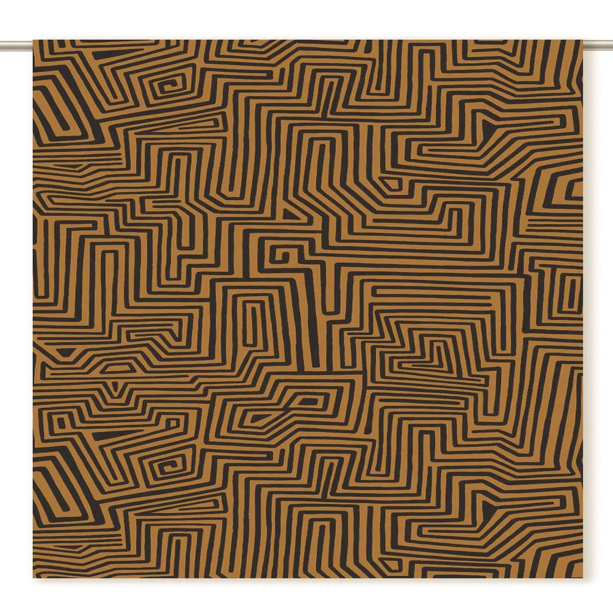‘Copper Twish’ Fabric by the Yard (Tawny Brown/ Ochre Yellow/ Black)