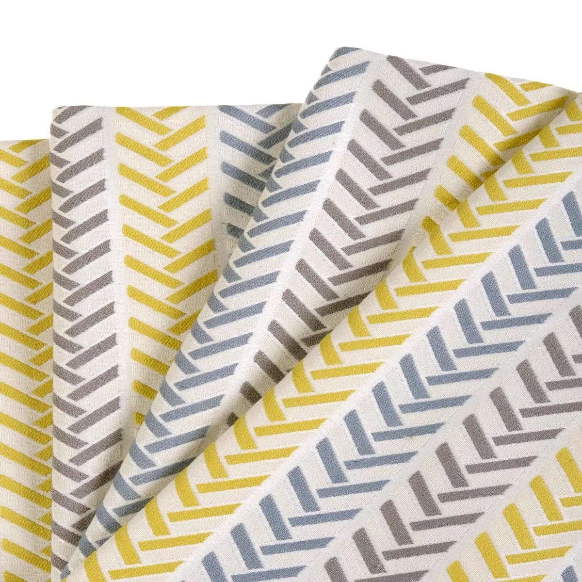 ‘Corn Field’ Fabric by the Yard (Yellow/ Steel Blue/ Grey)
