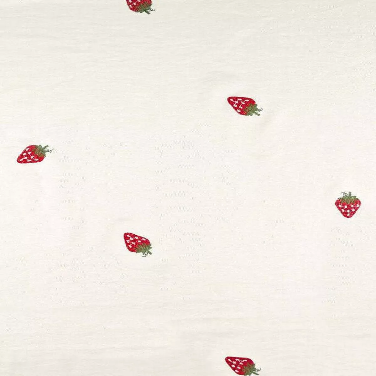 Embroidered Strawberry Toss Ecru / Red