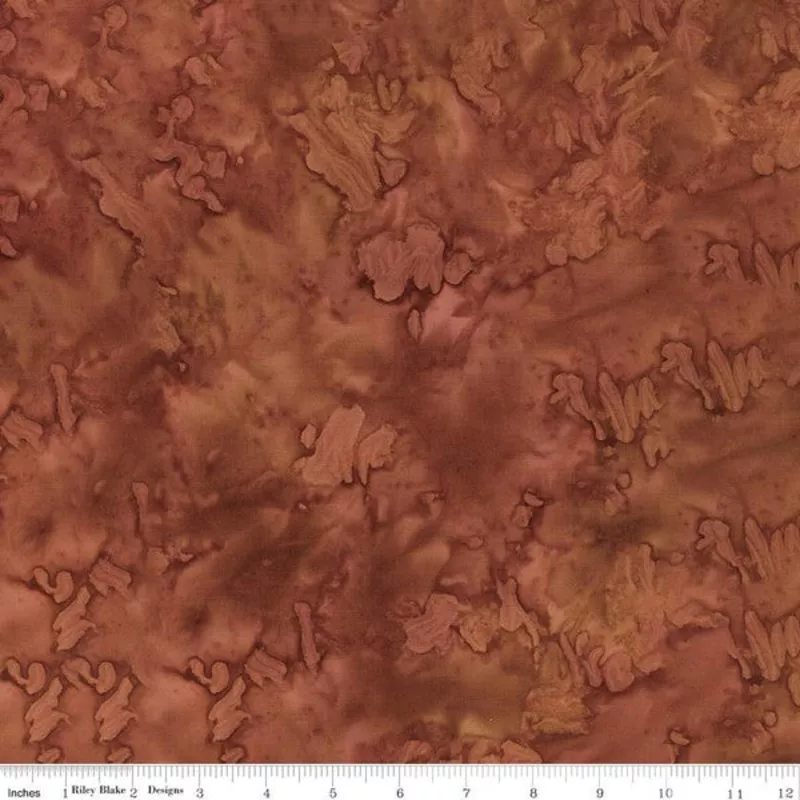 Expressions Batiks Hand-Dyes Basic Texture Blender Cinnamon Brown Riley Blake Cotton Fabric RB-BT21000-136