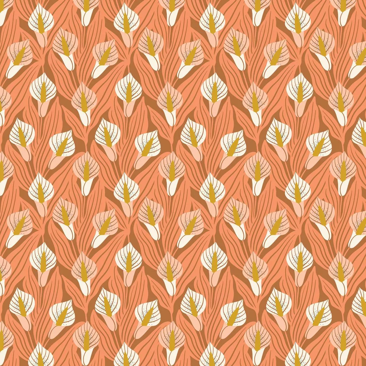 florissima-calla-lilies-coral-yardage Florissima – Calla Lilies – Coral – Yardage