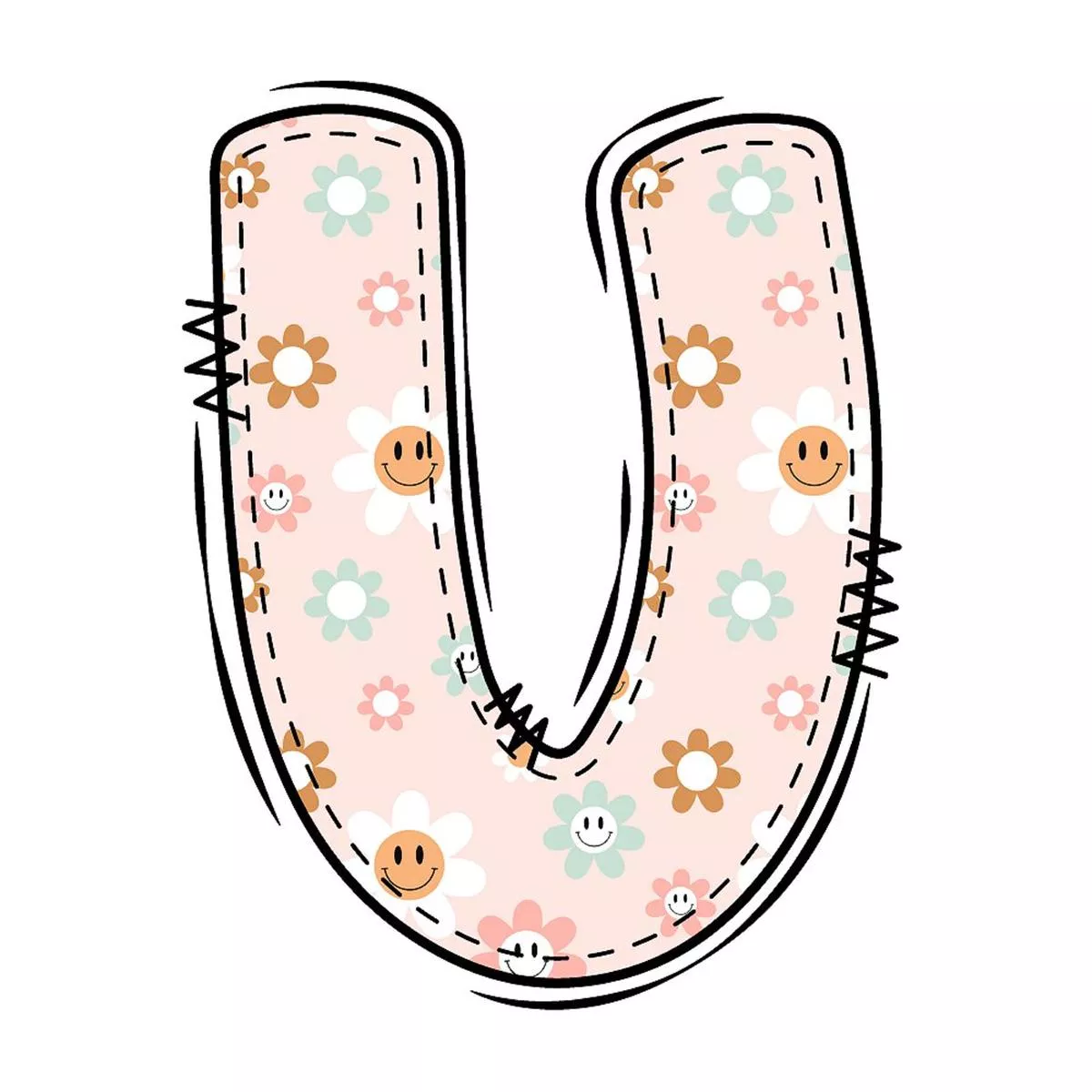 groovy-doodle-smiley-flowers-u-fabric-panel Groovy Doodle Smiley Flowers ”U” Fabric Panel