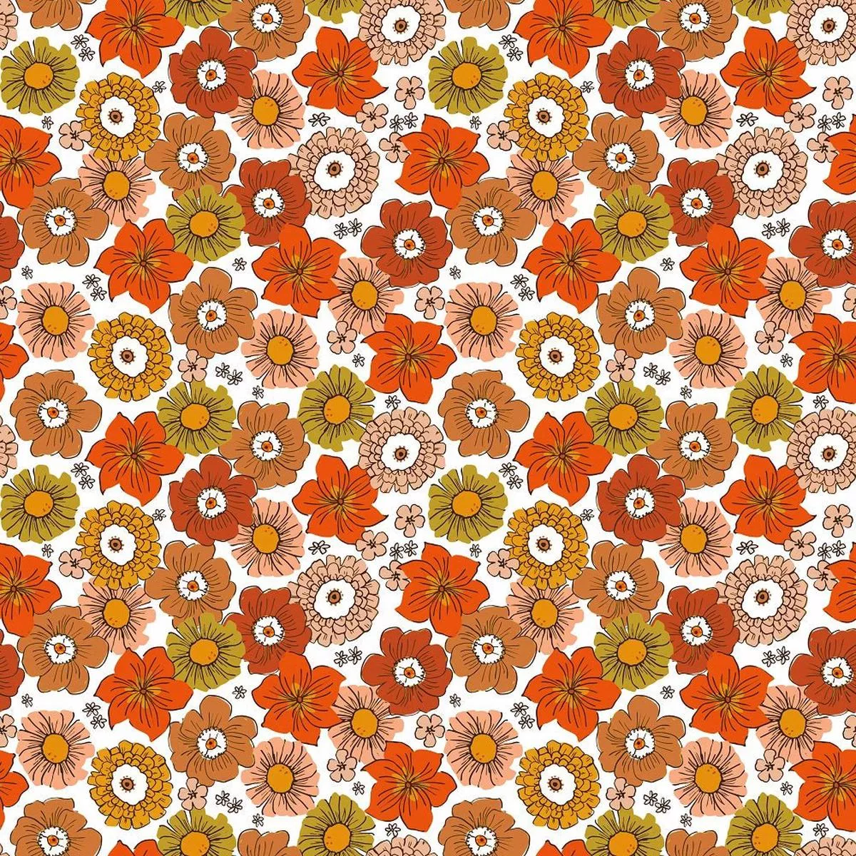 groovy-garden-flowers-3-fabric Groovy Garden Flowers #3 Fabric