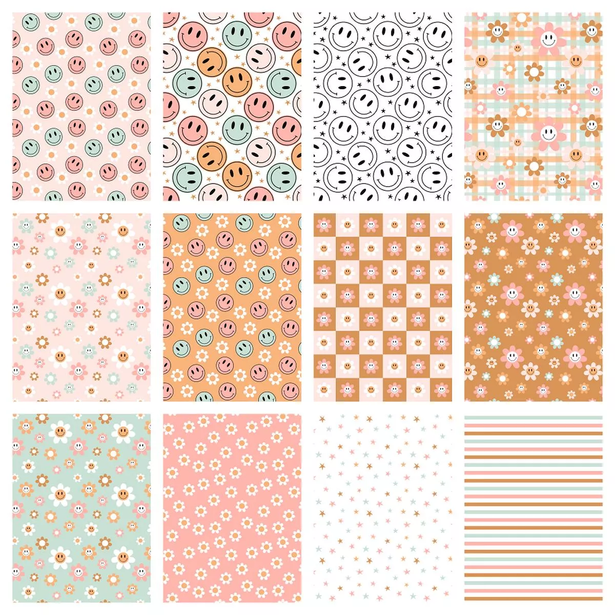 groovy-smiley-fabric-collection-1-yard-bundle Groovy Smiley Fabric Collection – 1 Yard Bundle