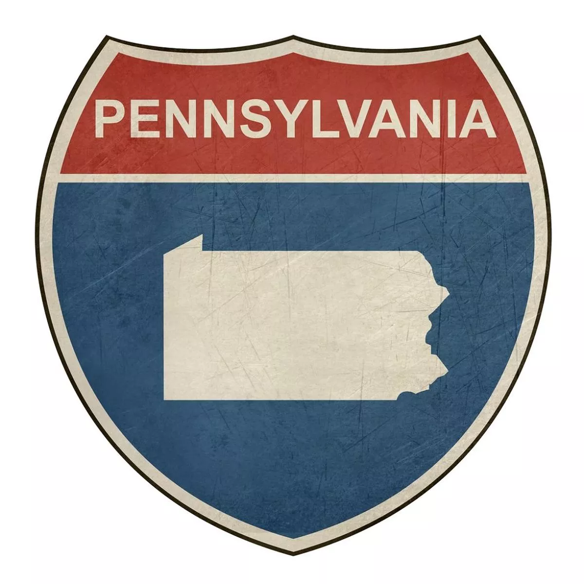 Grunge Highway Sign Fabric Panel – Pennsylvania