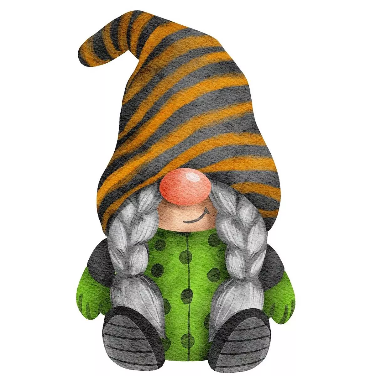 Halloween Village Gnome #15 Fabric Panel