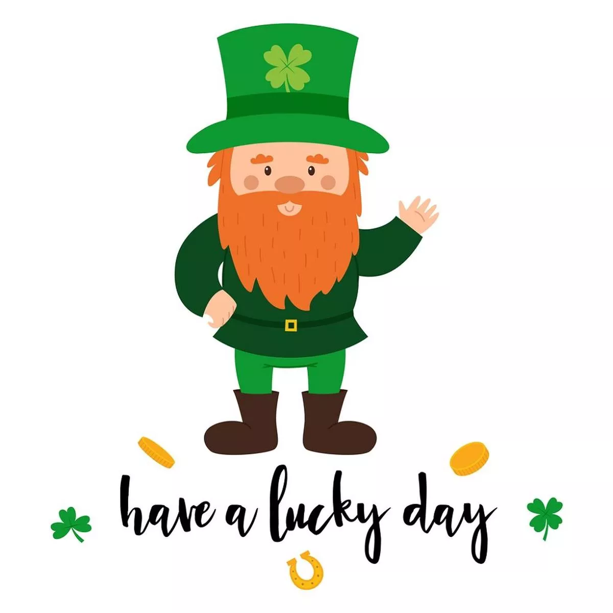 Have A Lucky Day Irish Gnome Fabric Panel
