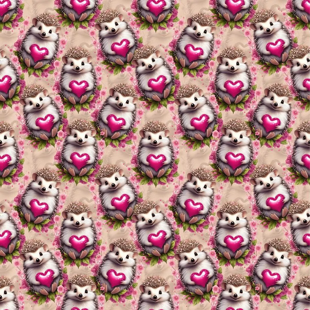 hedgehog-with-hearts-fabric Hedgehog with Hearts Fabric