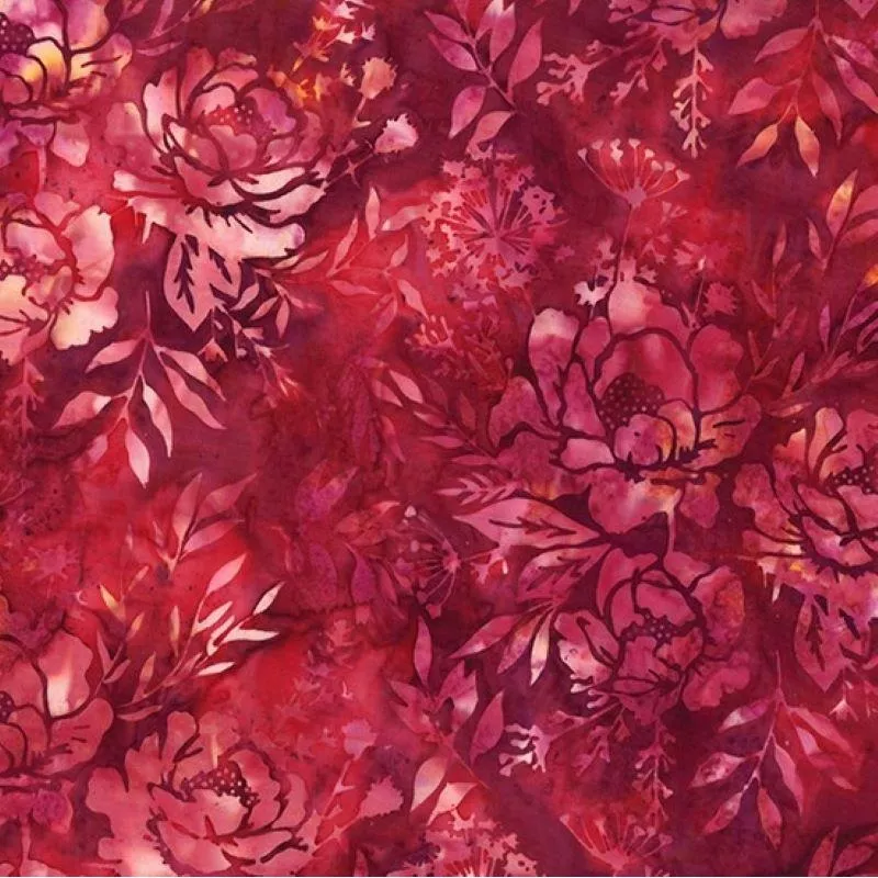 Hoffman Mixed Floral/Leaves W2578 114 Geranium