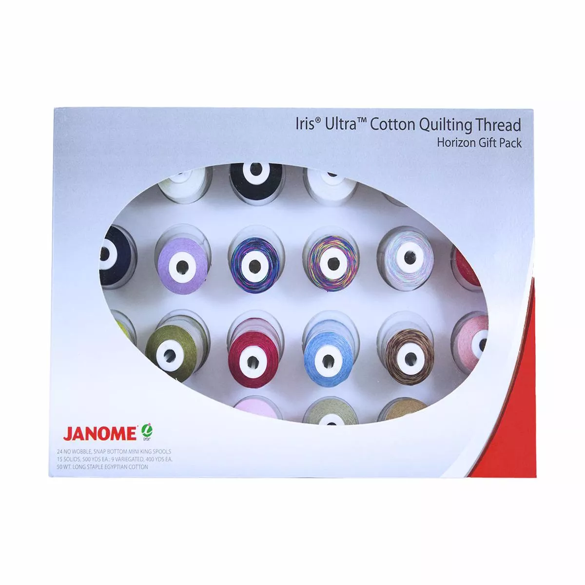 Janome 24pc Iris Ultra Cotton Quilting Thread Kit