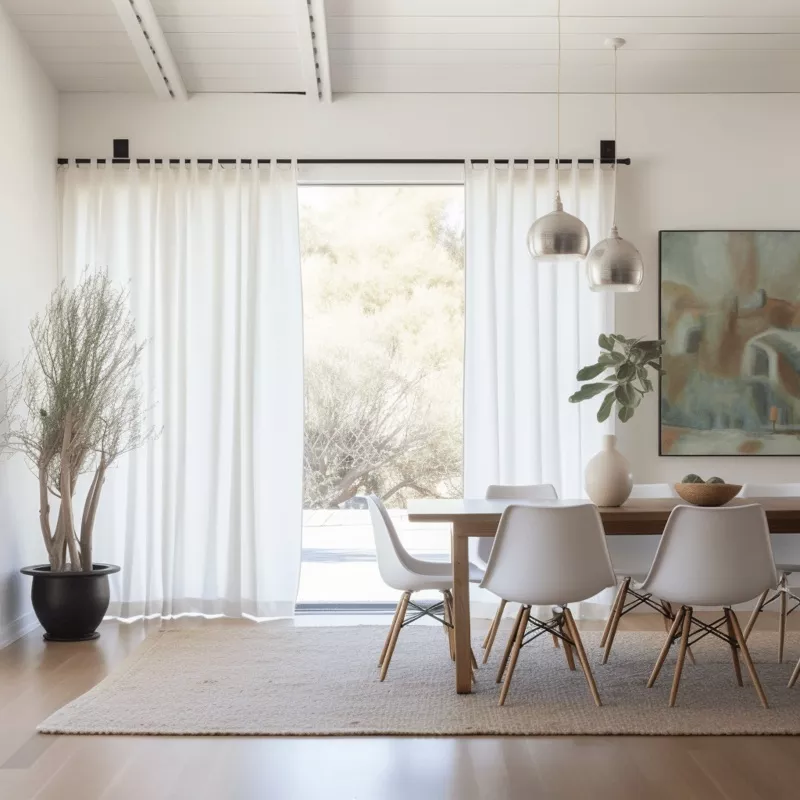 linen-tab-top-curtain-panel-with-blackout-lining-dining-room-custom-width-custom Linen Tab Top Curtain Panel with Blackout Lining for Dining Room – Custom Width, Custom Length