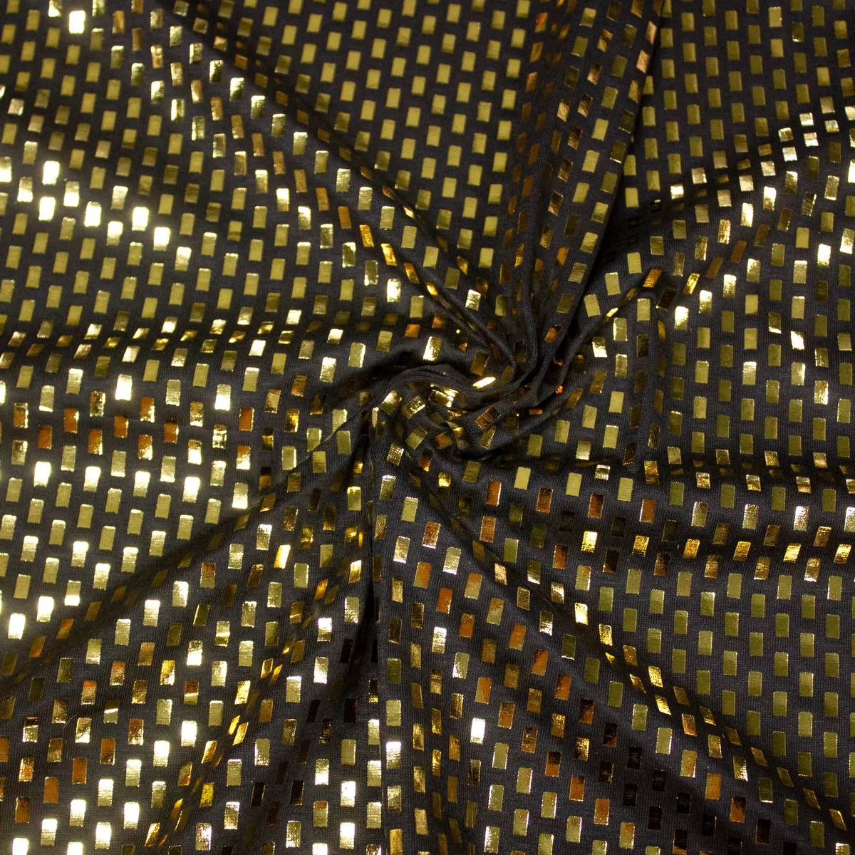Lucy Black & Gold Viscose Jersey Fabric