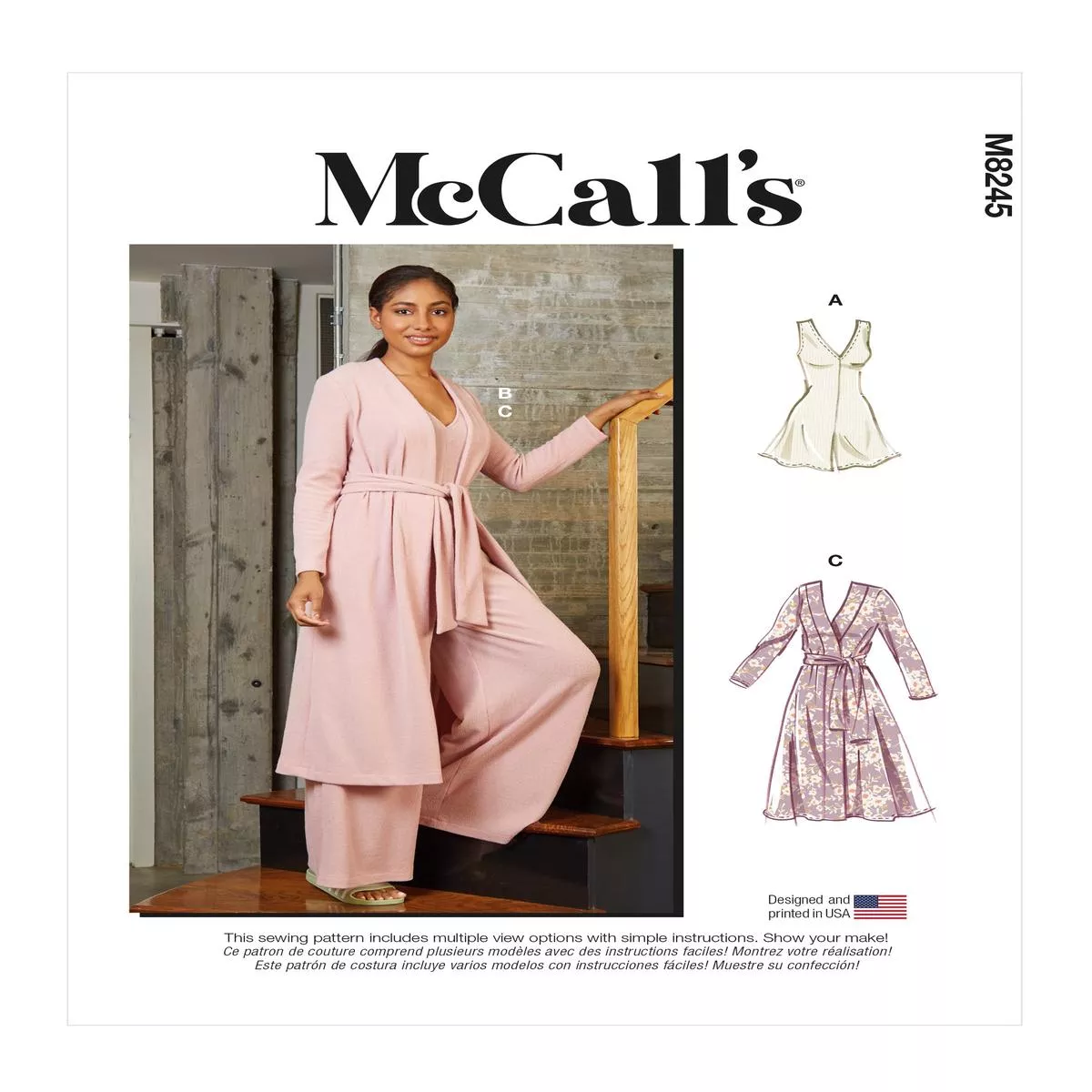 McCall’s Pattern 8245 Misses’ Romper, Jumpsuit, Robe and Sash