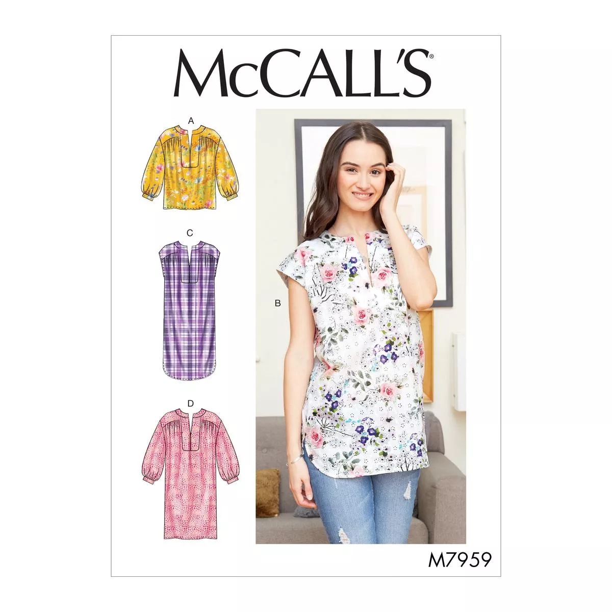 mccall-s-pattern-m7959-misses-top-tunic-dresses McCall’s Pattern M7959 Misses’ Top, Tunic and Dresses