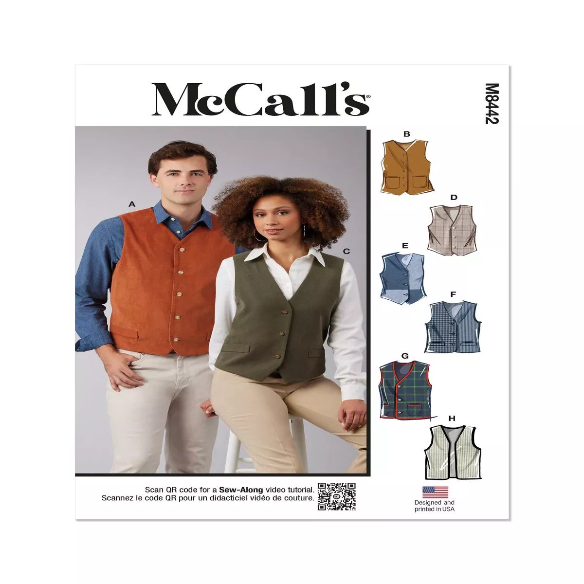 mccall-s-pattern-m8442-unisex-top-vest McCall’s Pattern M8442 Unisex Top Vest