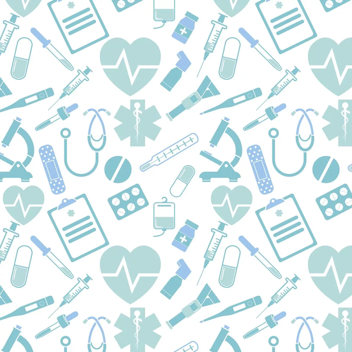 Medical Tools Fabric – Aqua