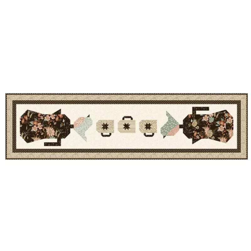 Morning Latte Runner Kit 17×64.25 top and binding