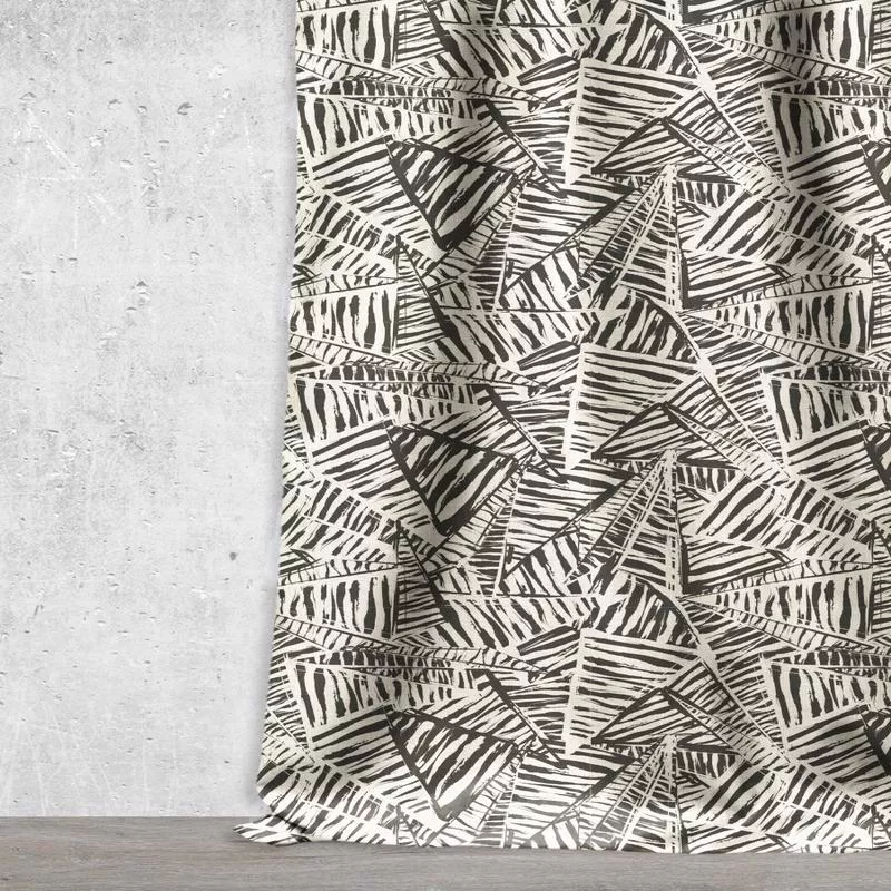 narni-fabric-by-metre-black-milky-white ‘Narni’ Fabric by the Metre (Black/ Milky White)