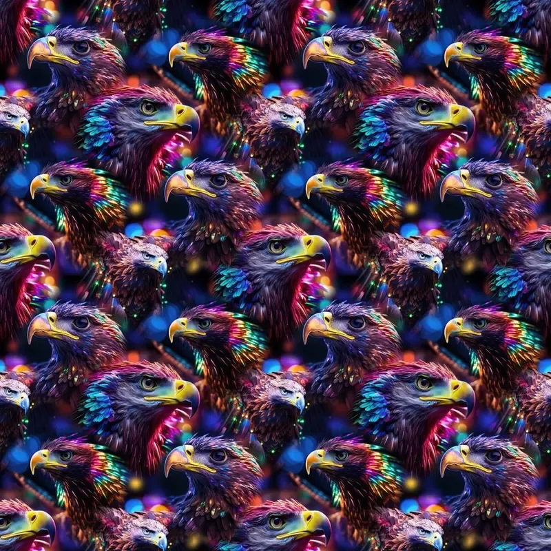 Neon Eagle Fabric