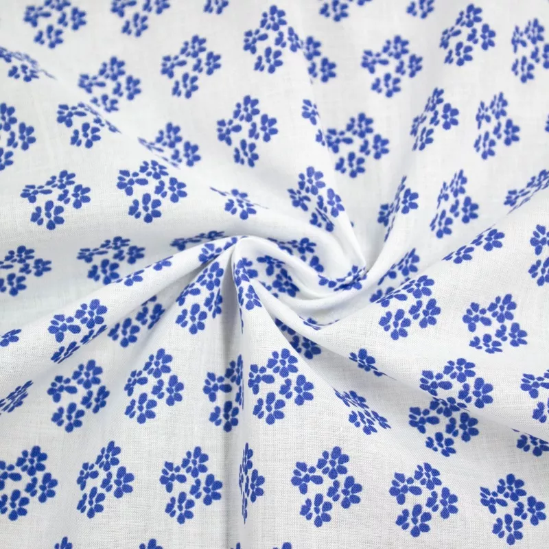 Nicolas Indian Flower Blue Cotton Fabric