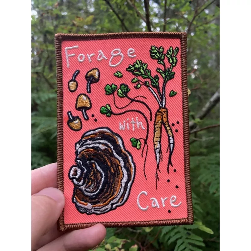 nomad-patches-embroidered-patch-forage-with-care Nomad Patches – Embroidered Patch – Forage With Care