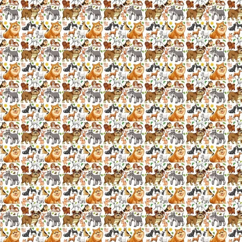 packed-dogs-cartoon-fabric Packed Dogs Cartoon Fabric