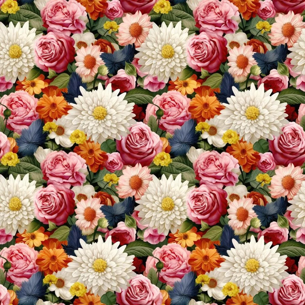 packed-flower-garden-fabric Packed Flower Garden Fabric