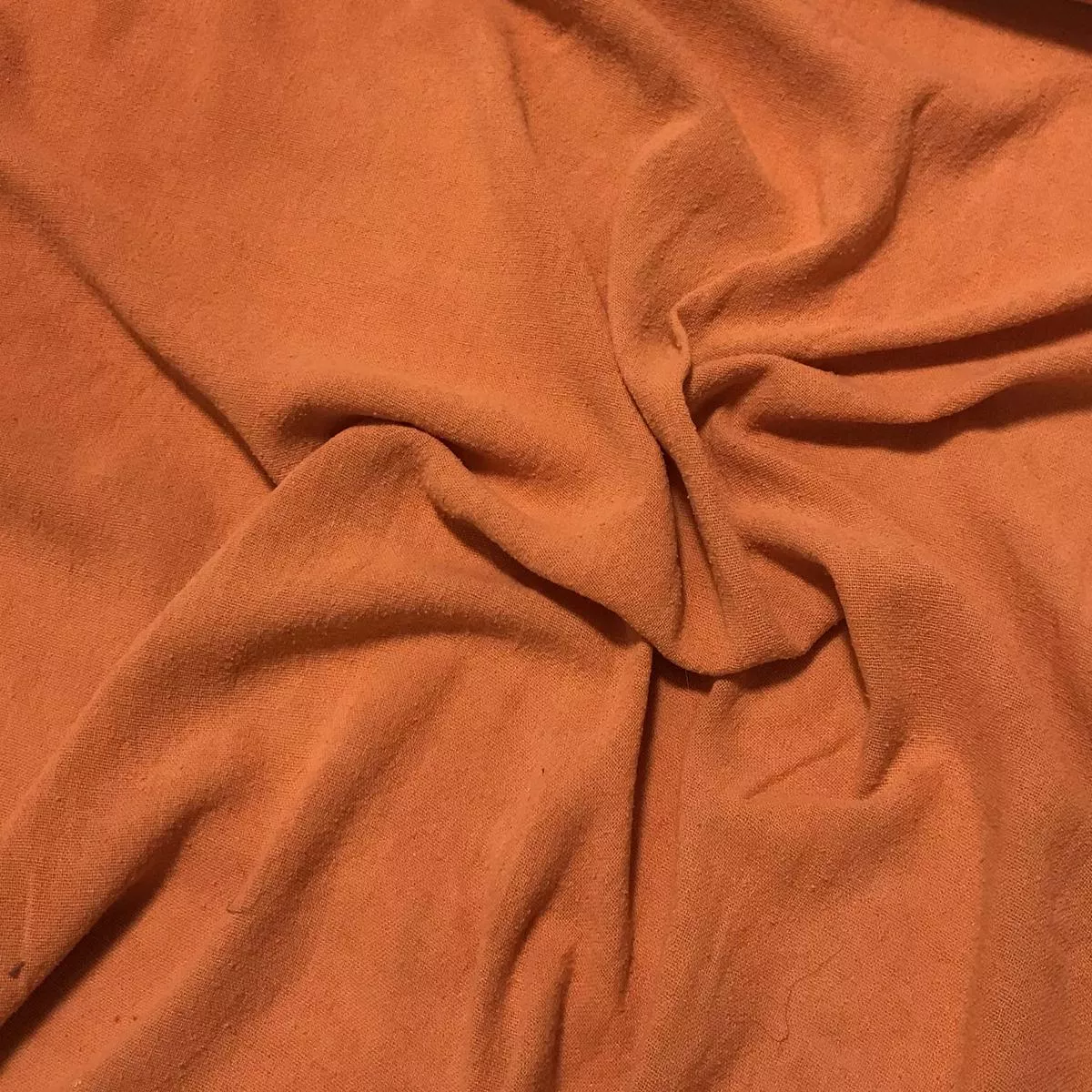 Persimmon Orange – Hand Dyed Poplin Gauze Silk Noil