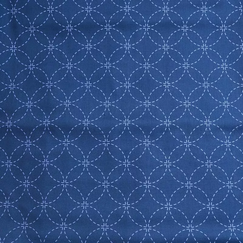 Ready to Stitch Sashiko Fabric, Linked Circles (Shippo)