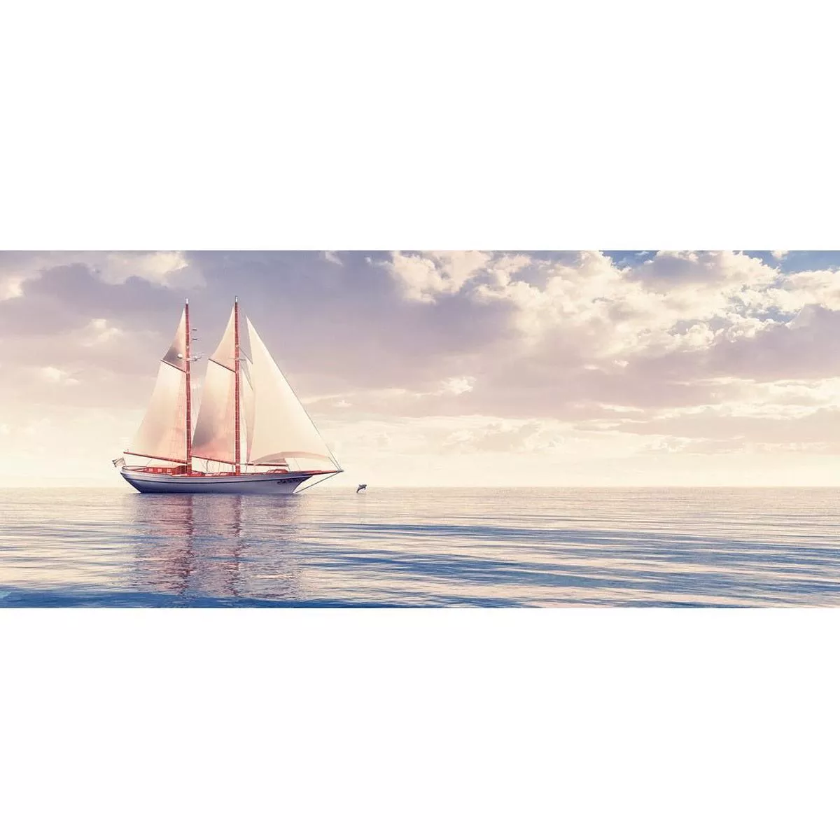 realistic-sailboat-on-ocean-fabric-panel Realistic Sailboat on the Ocean Fabric Panel