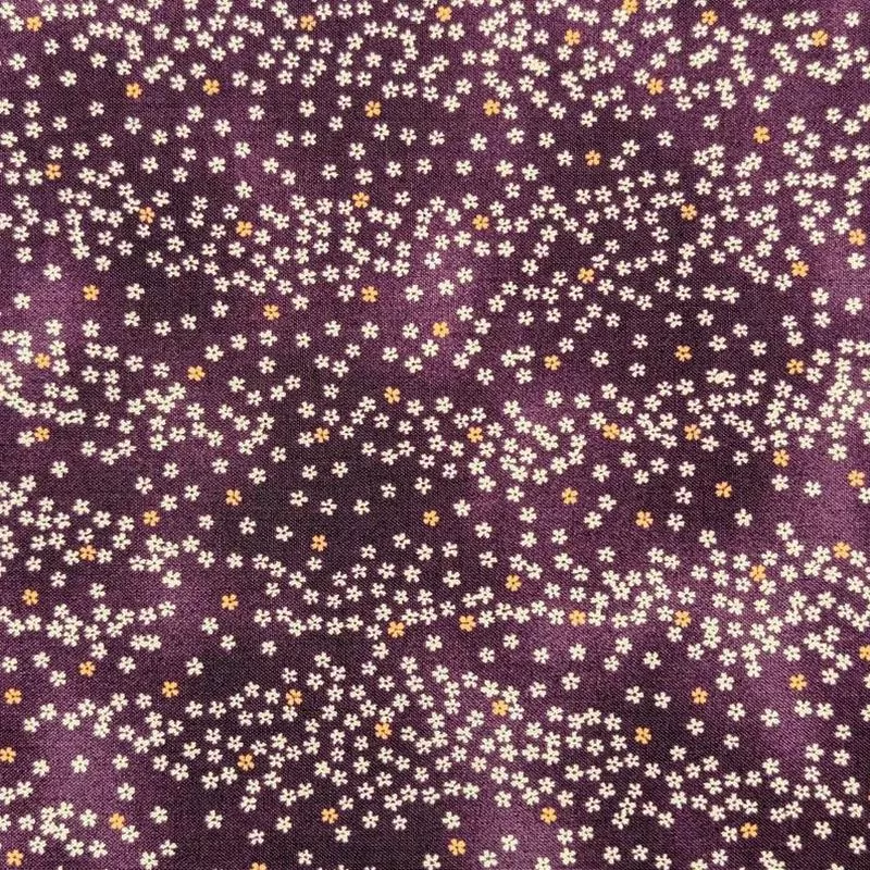 Sevenberry Kasuri Quilt Fabric – Cherry Blossoms in Purple – 88234 D2-5 – Imported from Japan