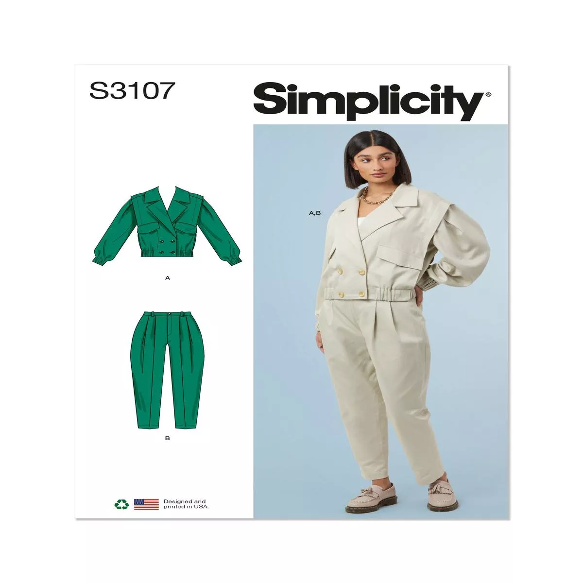 simplicity-pattern-s3107-misses-jacket-pants Simplicity Pattern S3107 Misses’ Jacket and Pants