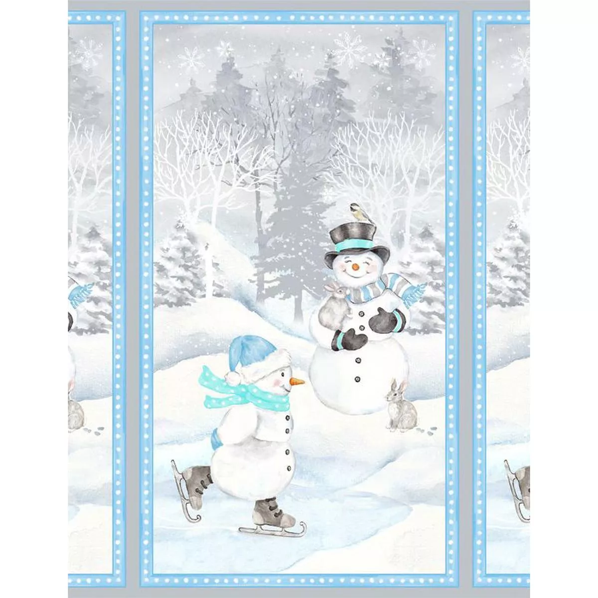 snow-valley-cotton-fabric-panel-1810-42452-194 Snow Valley Cotton Fabric Panel 1810-42452-194