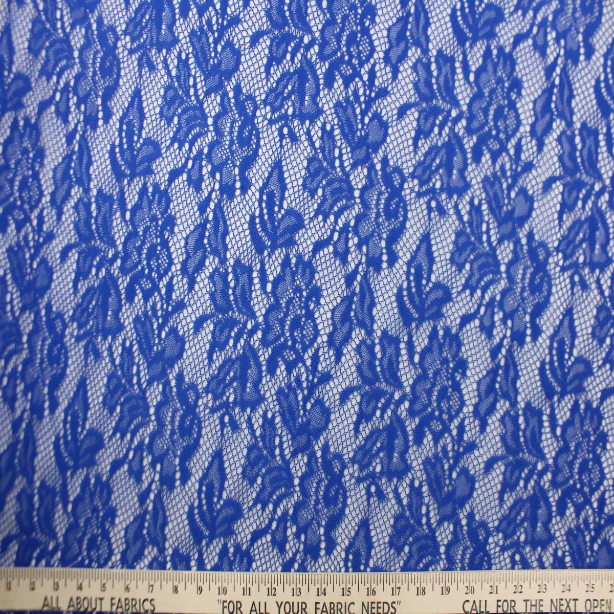 Stretch Lace Fabric in Deep Blue
