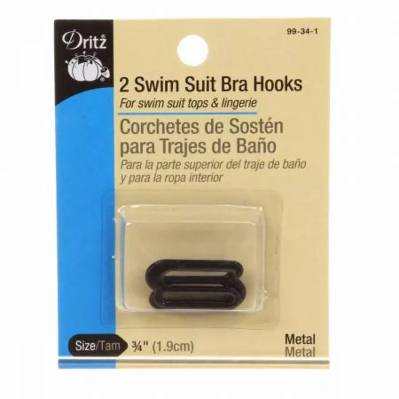 Swim Suit Bra Hooks Black 3/4in