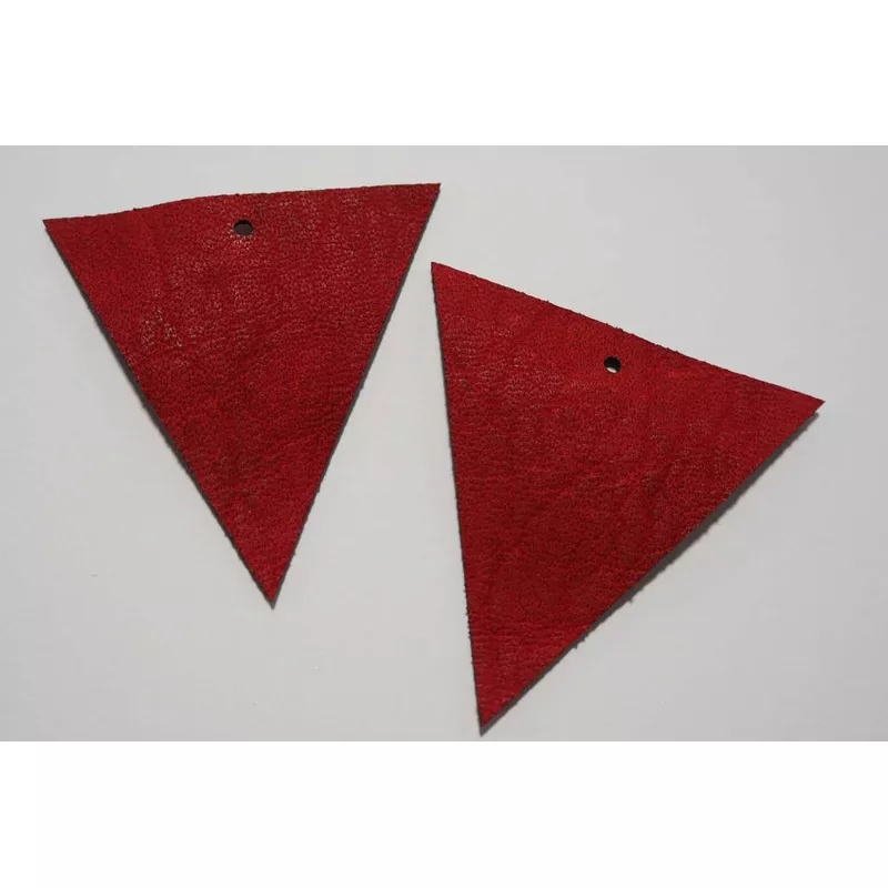 Triangle – Laser Cut Shapes 2 Pc – Red Lambskin Leather