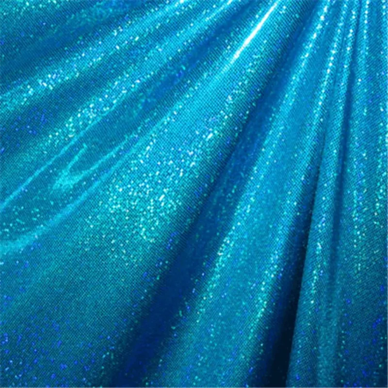 Turq/Turq Hologran Dot Bolt Fabric
