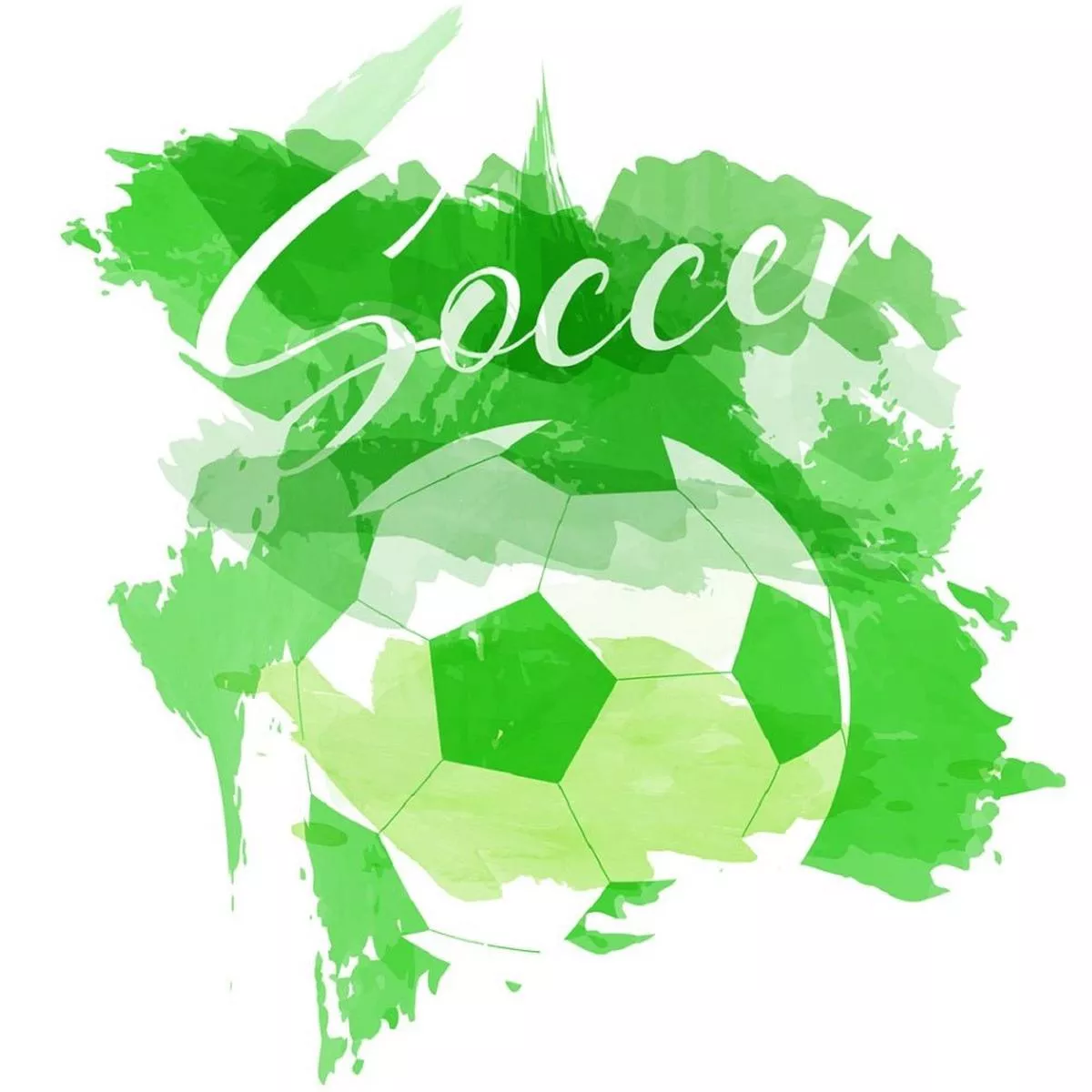 Watercolor Splash Soccer Ball Fabric Panel