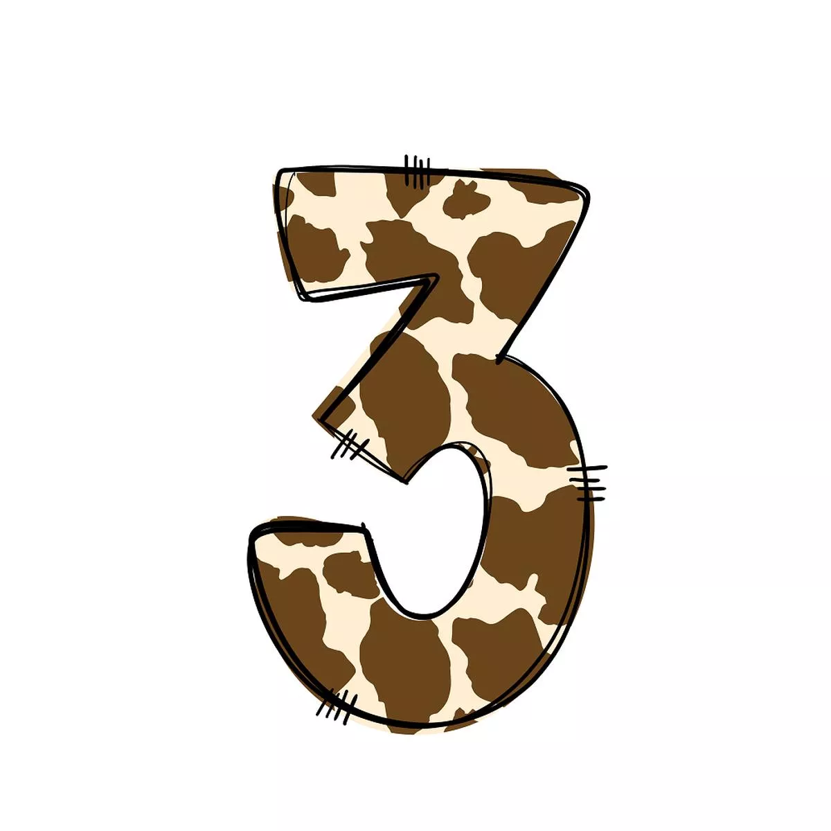 Western Cowboy ”3” Cow Print Fabric Panel