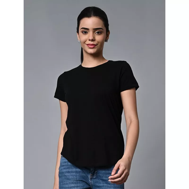 women-s-black-cotton-regular-fit-tshirt-black Women’s Black Cotton Regular Fit Tshirt BLACK